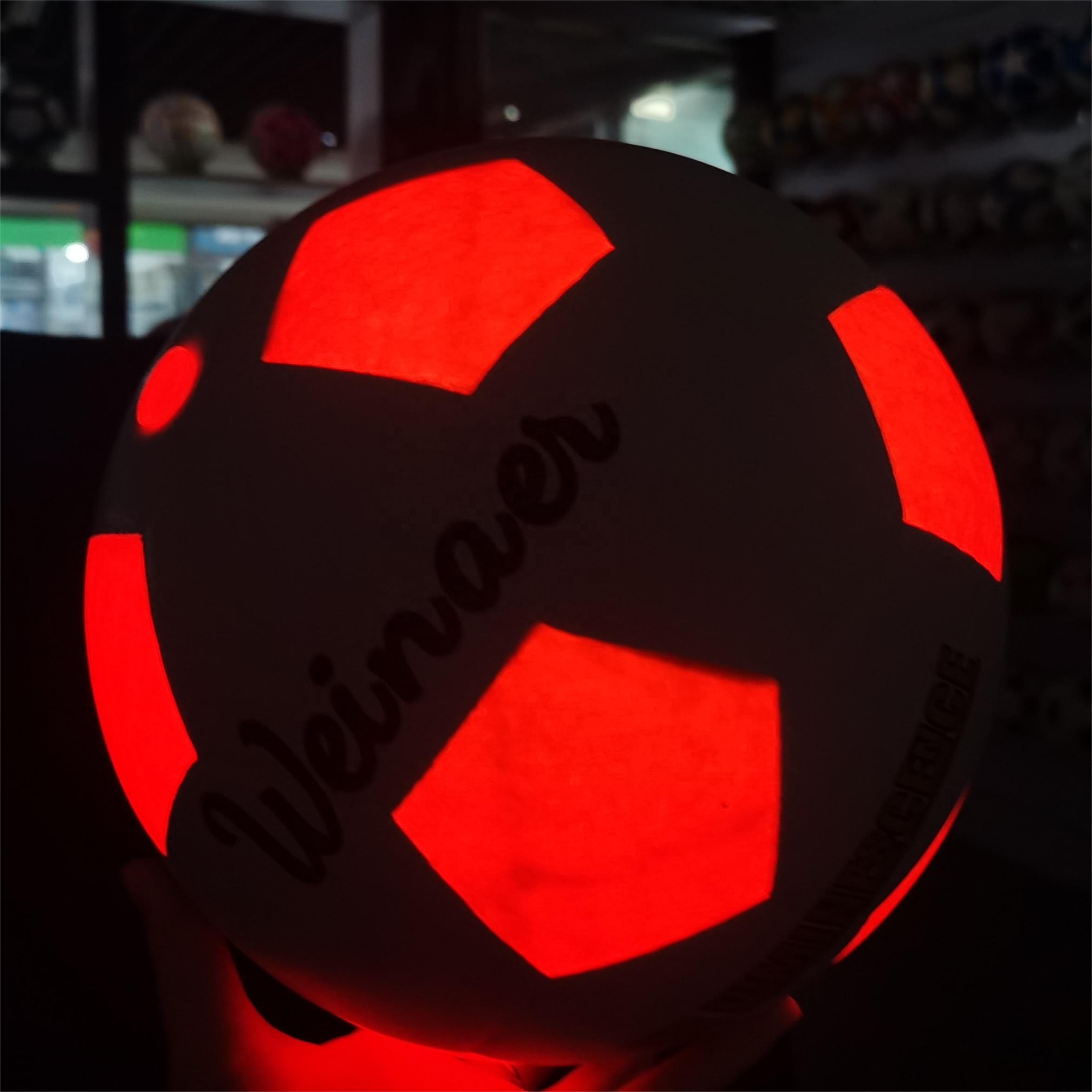 LED luminous rubber Soccer #5 Glow in the dark light up LED football led light up ball custom logo