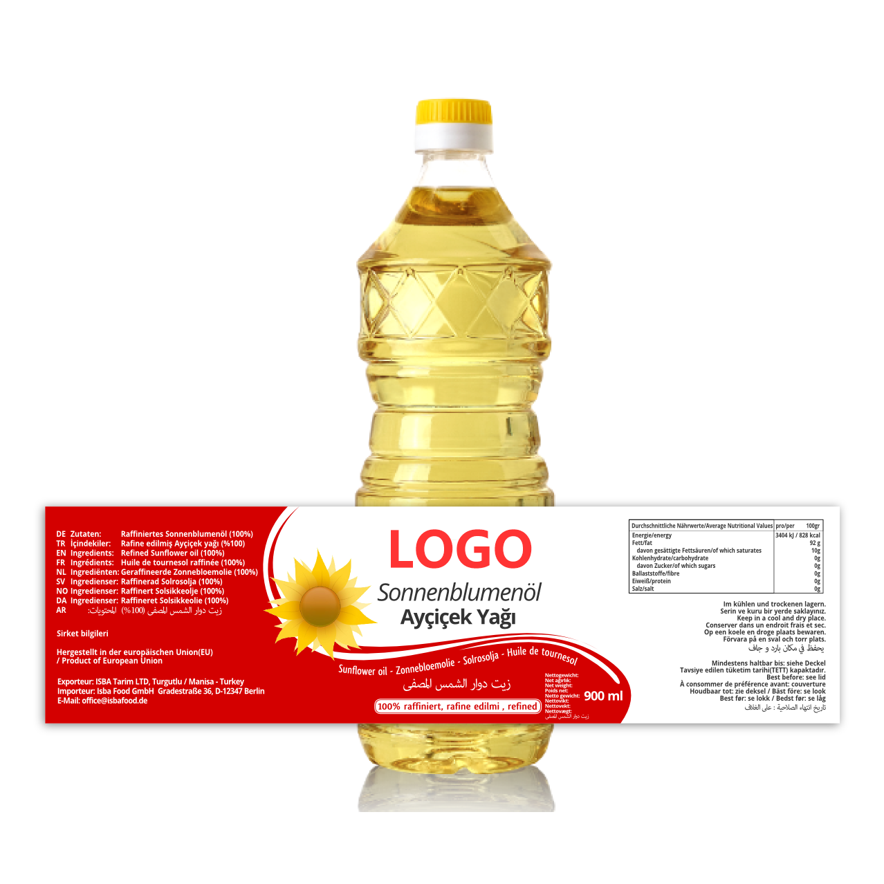 Custom Logo Printing Food Adhesive Label Waterproof Edible Oil Bottle Products Packaging Label Sticker For Edible Oil Bottle