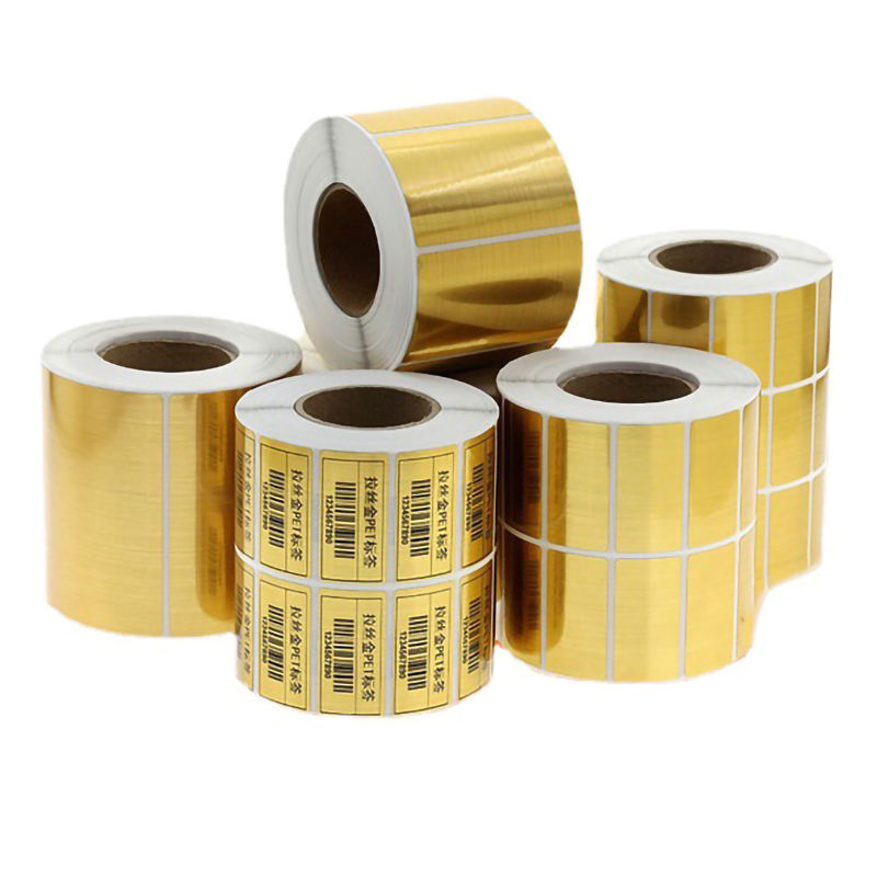 Custom Removable Adhesive Scratched Gold Silver metallic Barcode printed Aluminum Label Sticker For Electrical Appliance