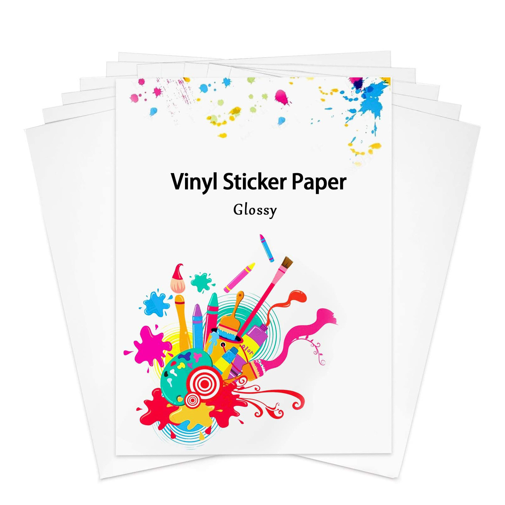 High quality Printable Full Color A4 Blank Waterproof Self Adhesive Glossy / Matte / Clear Film Sheet A4 Sticker Paper Adhesive