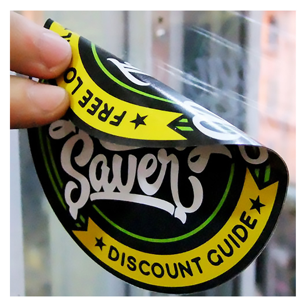 Outdoor Durable UV Proof Printing Custom Reusable Removable Round Static Cling Window Decal Double Sided Sticker