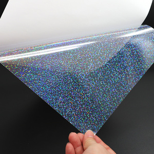 Custom Self Adhesive Clear Hologram Bopp Frost Glitter Cold Lamination Film A3 A4 Transparent Holographic Film Sticker