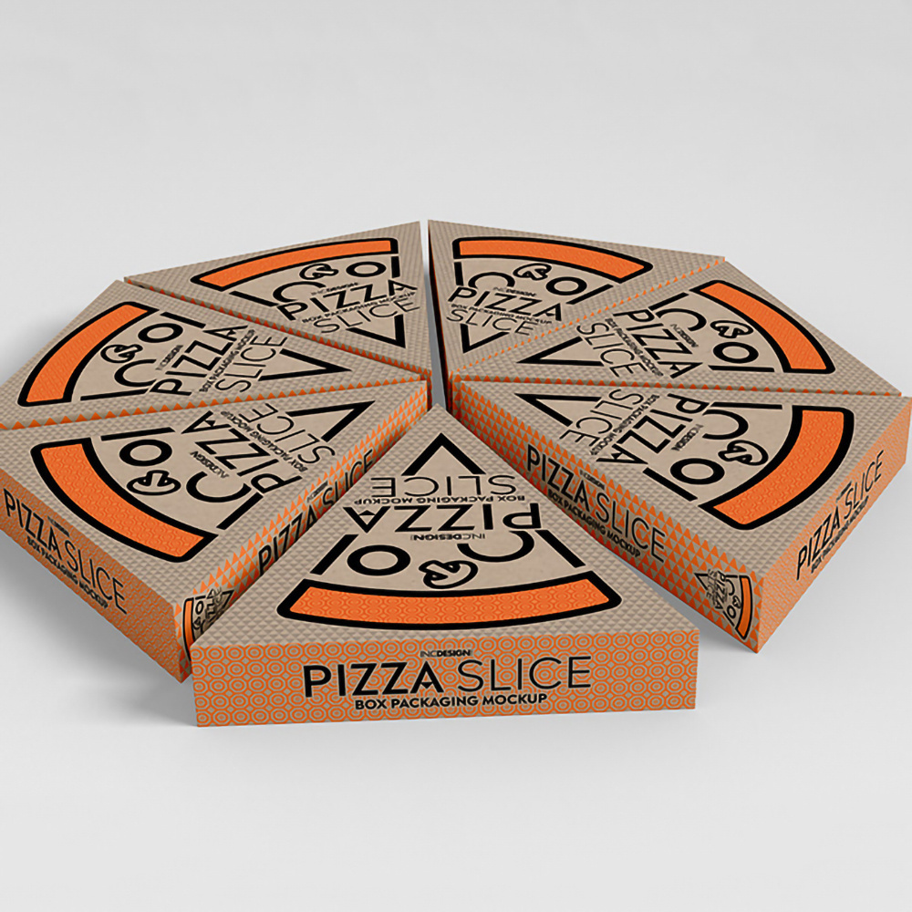 Paper Pizza Packing Boxes Custom Biodegradable Disposable Triangle Food Container Printing Pizza Slice Box