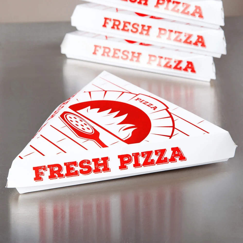 Paper Pizza Packing Boxes Custom Biodegradable Disposable Triangle Food Container Printing Pizza Slice Box