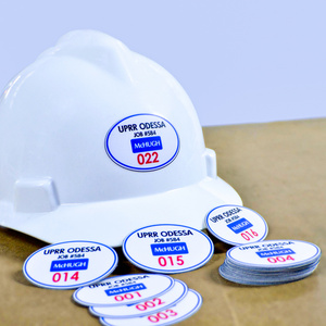 Hard Hat Stickers Round Label Custom Printing Logo Round Hat Sticker, Die Cut Package Sticker For Hat