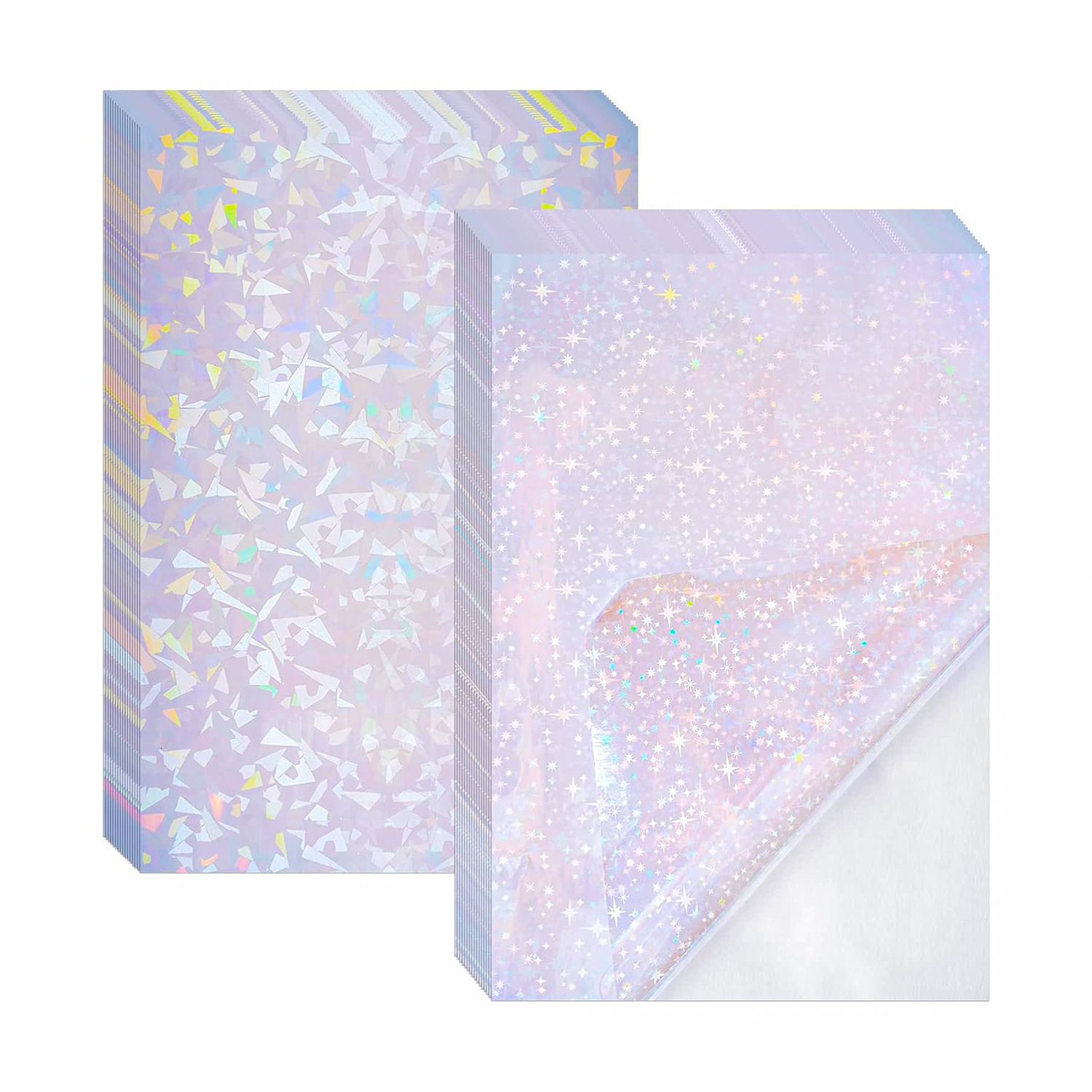 Custom Rainbow Cool Laminate 8.5*11 A4 Water Resist Transparent Holographic Overlay A4 Cold Laminating Film For Diy Sticker