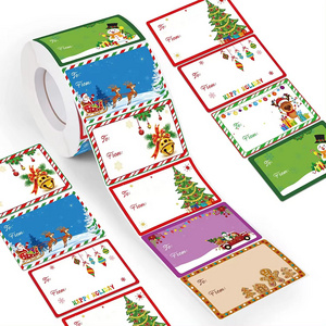 Custom Etiquette Self-Adhesive Label Roll Gift Decorative Xmas Decoration Gift Box Label Stickers Merry Christmas Sticker