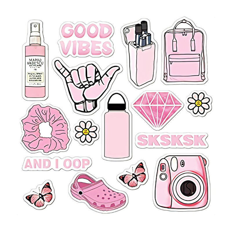 Custom Printing Waterproof Adhesive Kawaii Laptop Label Sticker Logo Label Vinyl Individual Die Cut Stickers For Computer