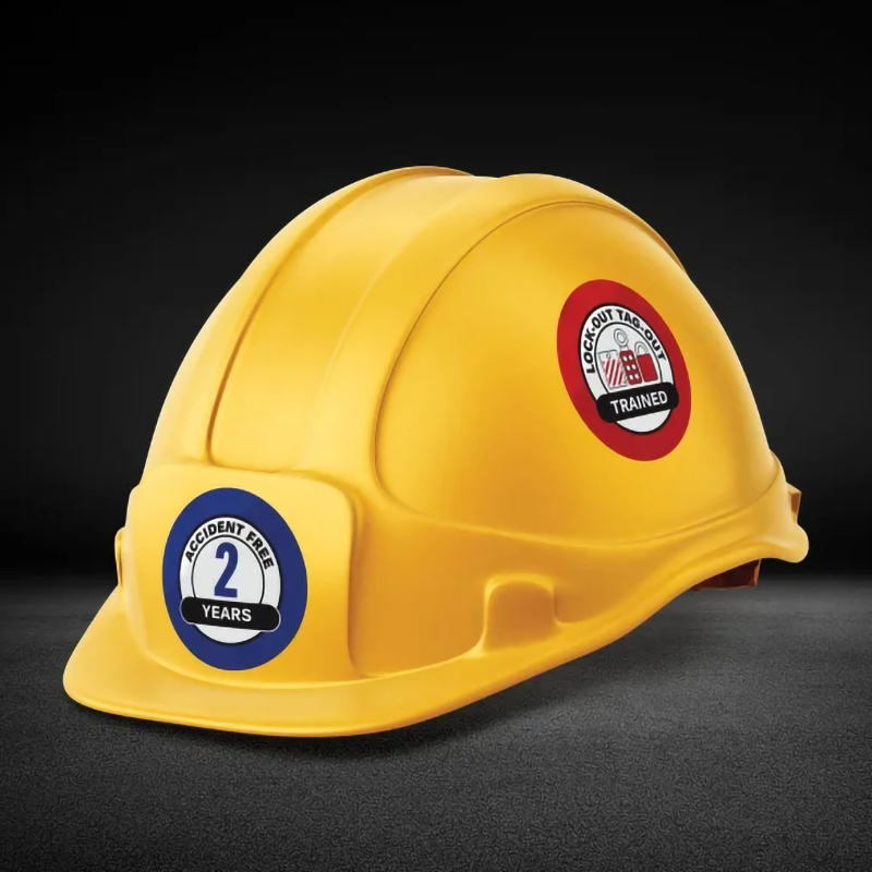 Hard Hat Stickers Round Label Custom Printing Logo Round Hat Sticker, Die Cut Package Sticker For Hat