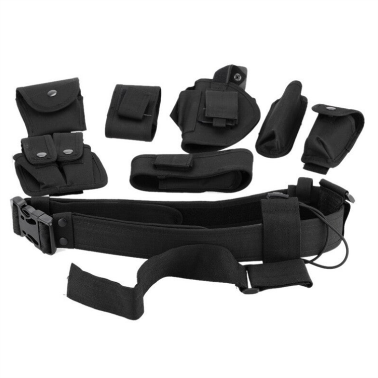 Tactical Security Guard Duty Patrol Belt Molle Flashlight Gun Holster Mag Pouch Utility Belts