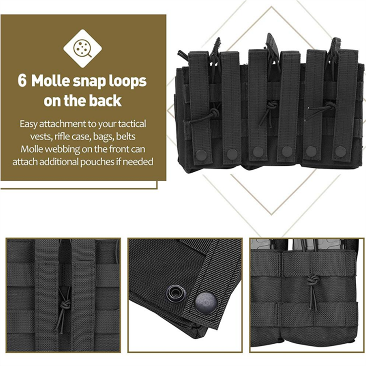 Tactical Molle Triple Magazine Pouch Double-Layer Mag Pouches Universal Cartridge Holder