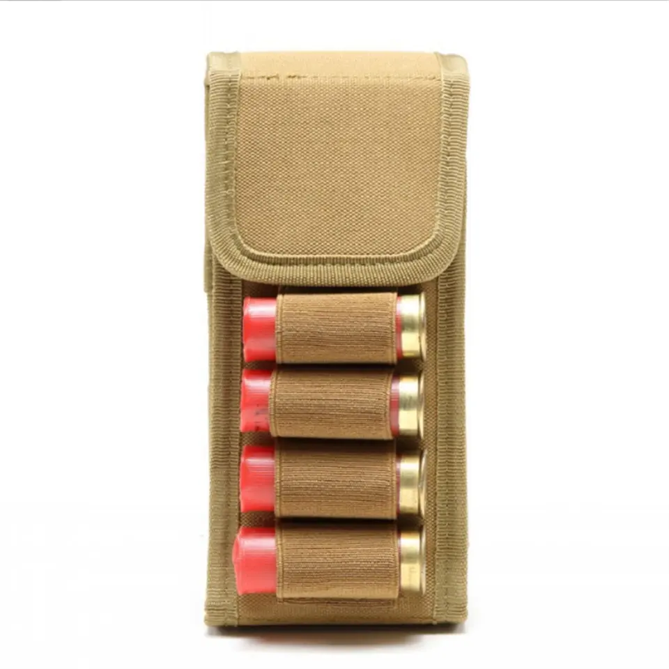 Tactical Shooting Ammo Bag 12GA Portable Molle Attachment 16 Shells Button Holder Hunting Magazine Cartridge