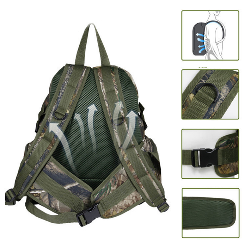 Large capacity multi function outdoor backpack camouflage waterproof 600D cordura nylon gun backpack