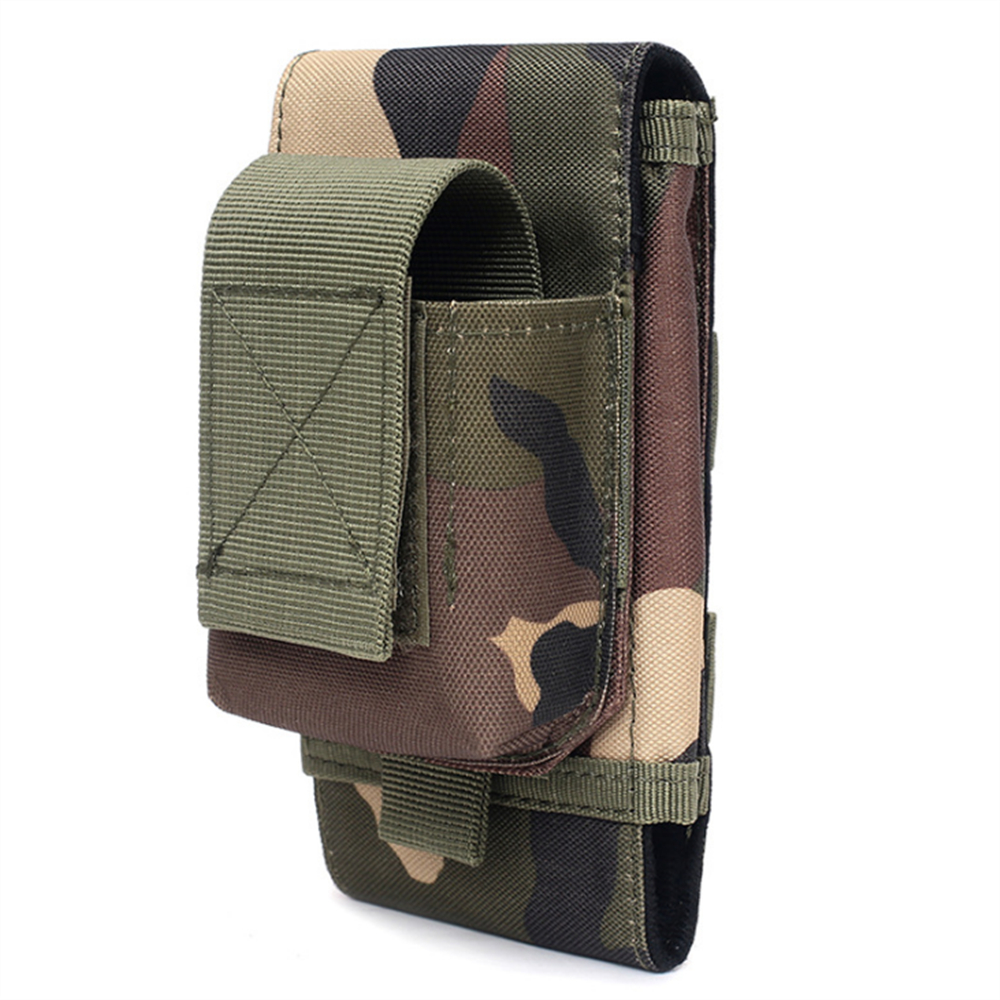 Tactical Molle Phone Pouch with Cigarette Bag 6.5in Smartphone Holder Case Utility EDC Gear Bag Compact Waist Fanny Pack