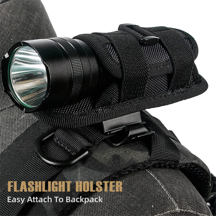 Tactical Flashlight Pouch Torch Holder with 360 Degree Rotatable Belt Clip Flashlight Holster