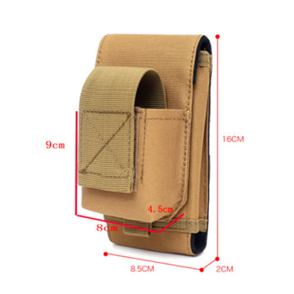 Tactical Molle Phone Pouch with Cigarette Bag 6.5in Smartphone Holder Case Utility EDC Gear Bag Compact Waist Fanny Pack