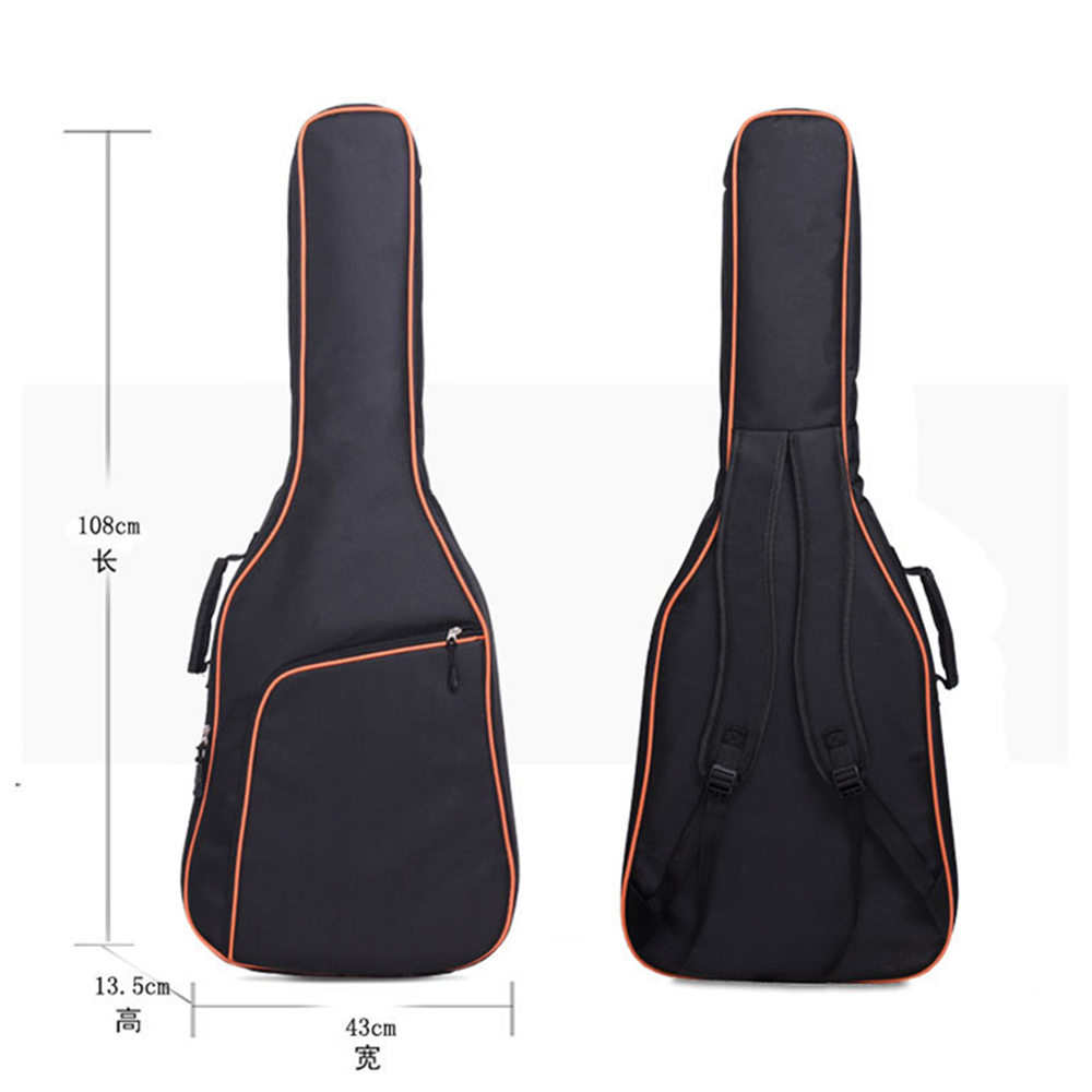 Full Size Waterproof Guitar Gig Case Double Strap Padded Black Cover Shoulder Strap Classical Guitar Bag