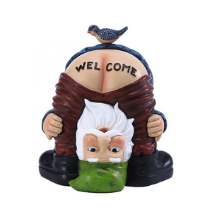 7inch Gnome Handstand Welcome Statue Resin Gnome Sculpture Decoration Funny Gnome Handstand Welcome Figurine Garden Gift