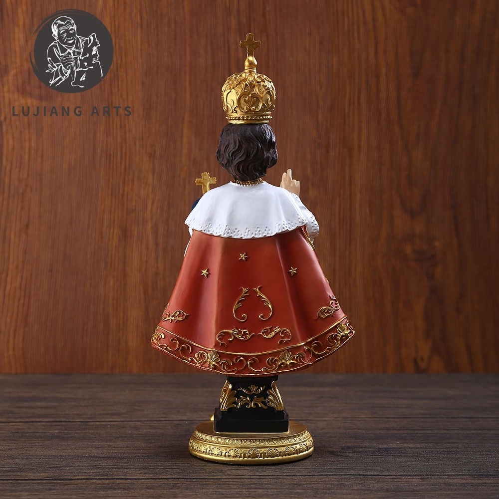 11.8 inch Infant Jesus of Prague Statue Resin Jesus Sculpture Decoration Infant Jesus of Prague on Base Figurine Religious Gift