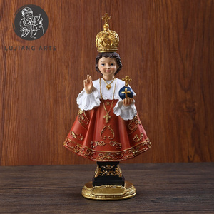 11.8 inch Infant Jesus of Prague Statue Resin Jesus Sculpture Decoration Infant Jesus of Prague on Base Figurine Religious Gift