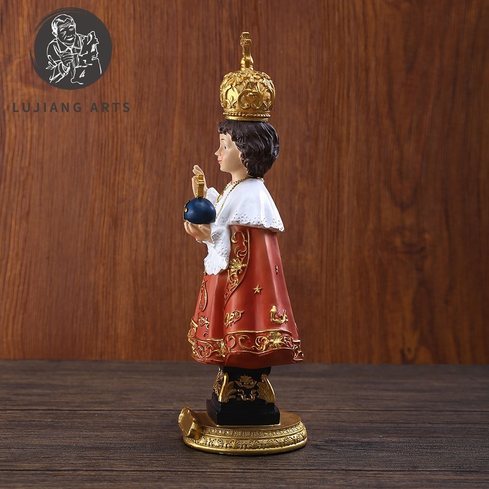 11.8 inch Infant Jesus of Prague Statue Resin Jesus Sculpture Decoration Infant Jesus of Prague on Base Figurine Religious Gift