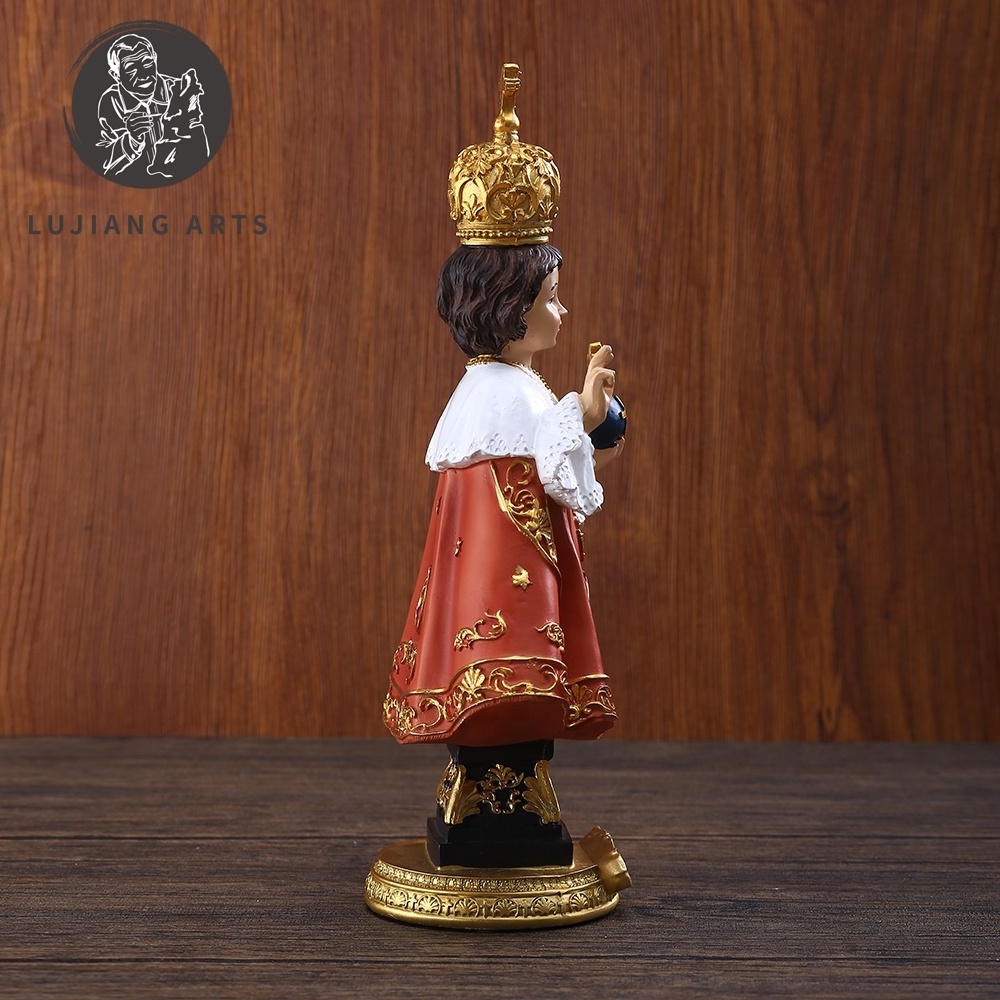 11.8 inch Infant Jesus of Prague Statue Resin Jesus Sculpture Decoration Infant Jesus of Prague on Base Figurine Religious Gift