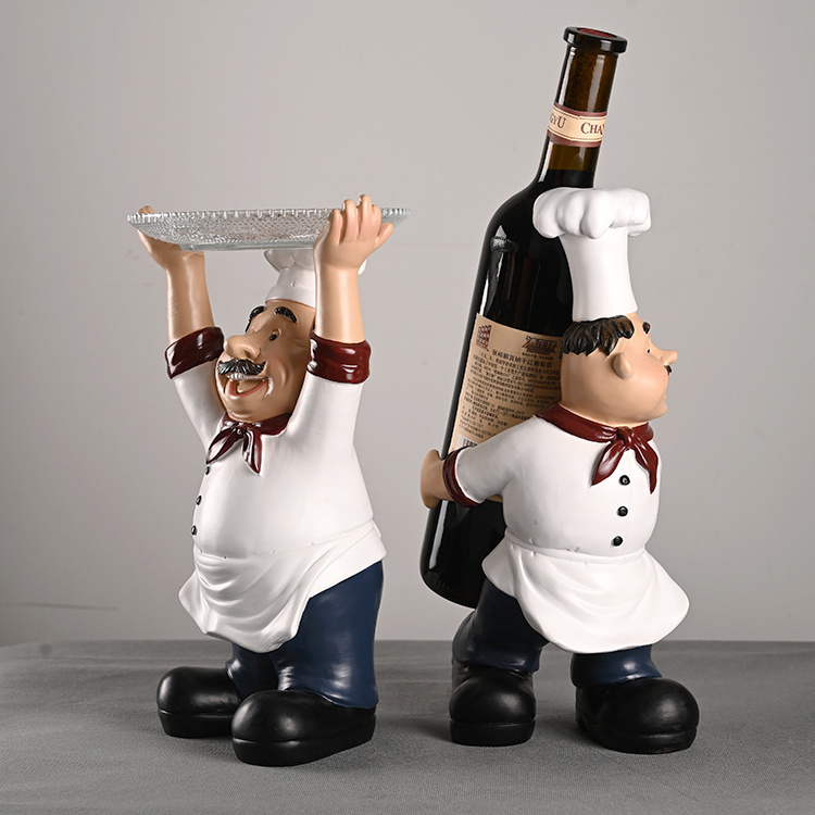 High quality europe style holiday decoration resin fat chef figurine statues