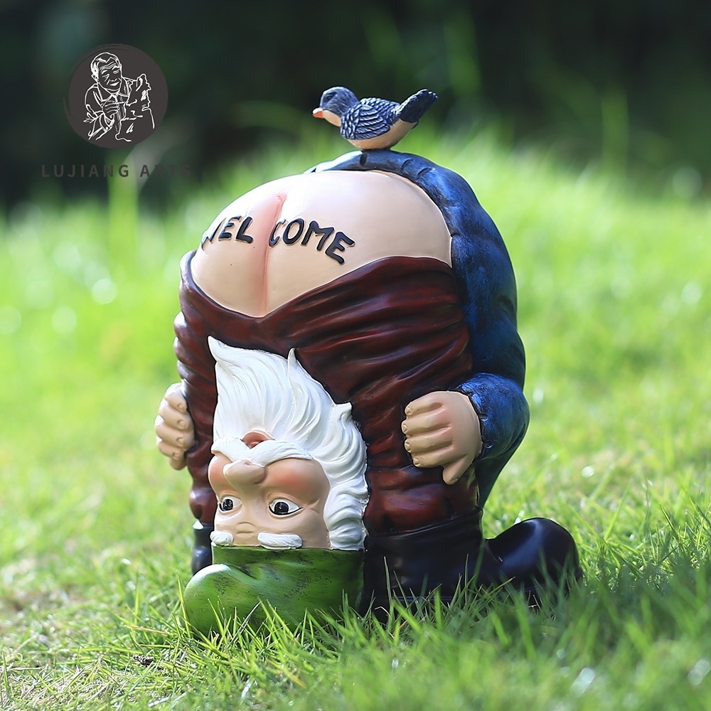 7inch Gnome Handstand Welcome Statue Resin Gnome Sculpture Decoration Funny Gnome Handstand Welcome Figurine Garden Gift