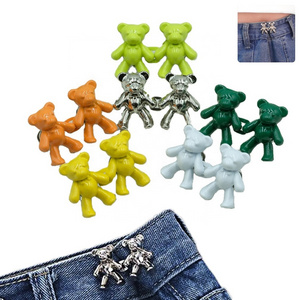 Factory cute bear Zinc Alloy metal Snap shirt buttons adjustable Waist Removable suit buttons for jean buttons for clothing