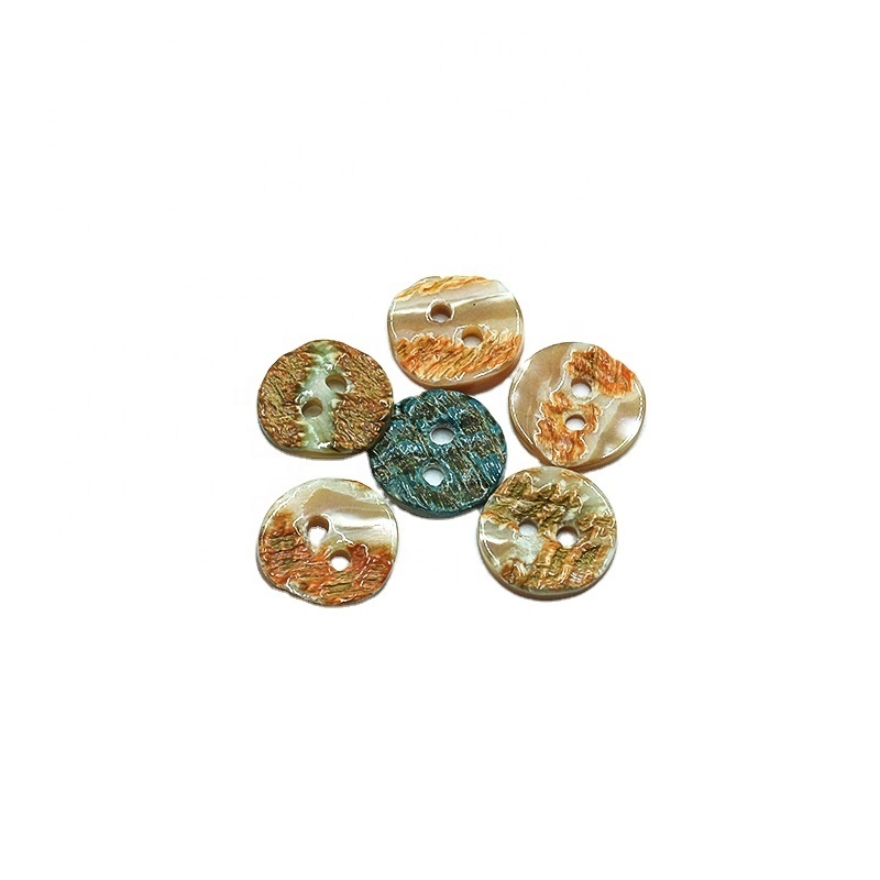 Wholesale Gold natural abalone shell 2-holes buttons Natural shell Shirt buttons for clothing buttons for clothing