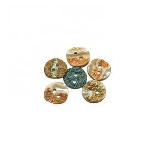 Wholesale Gold natural abalone shell 2-holes buttons Natural shell Shirt buttons for clothing buttons for clothing