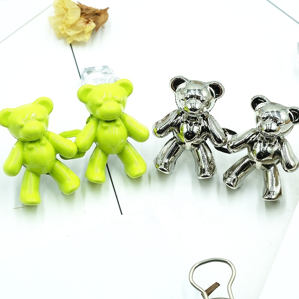 Factory cute bear Zinc Alloy metal Snap shirt buttons adjustable Waist Removable suit buttons for jean buttons for clothing