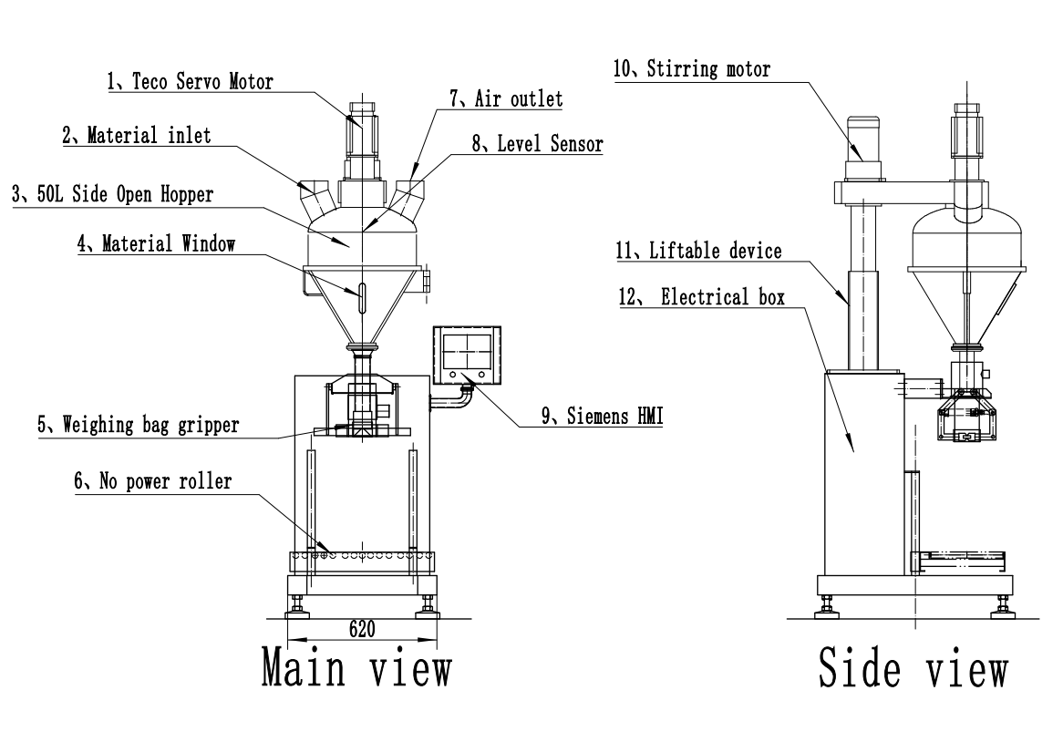 Semi Automatic 10kg Milk Detergent Washing Powder Filling Machine