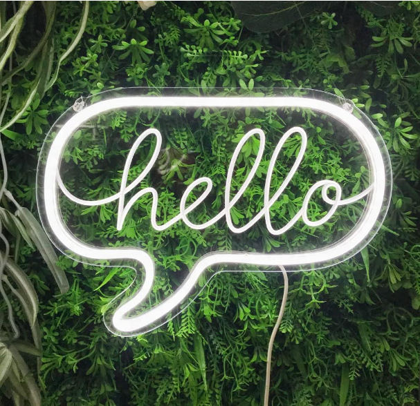 Hello Neon Sign for Wall Decor Dimmer Led Neon Light Signs for Home Wall Shop Window Powered by USB