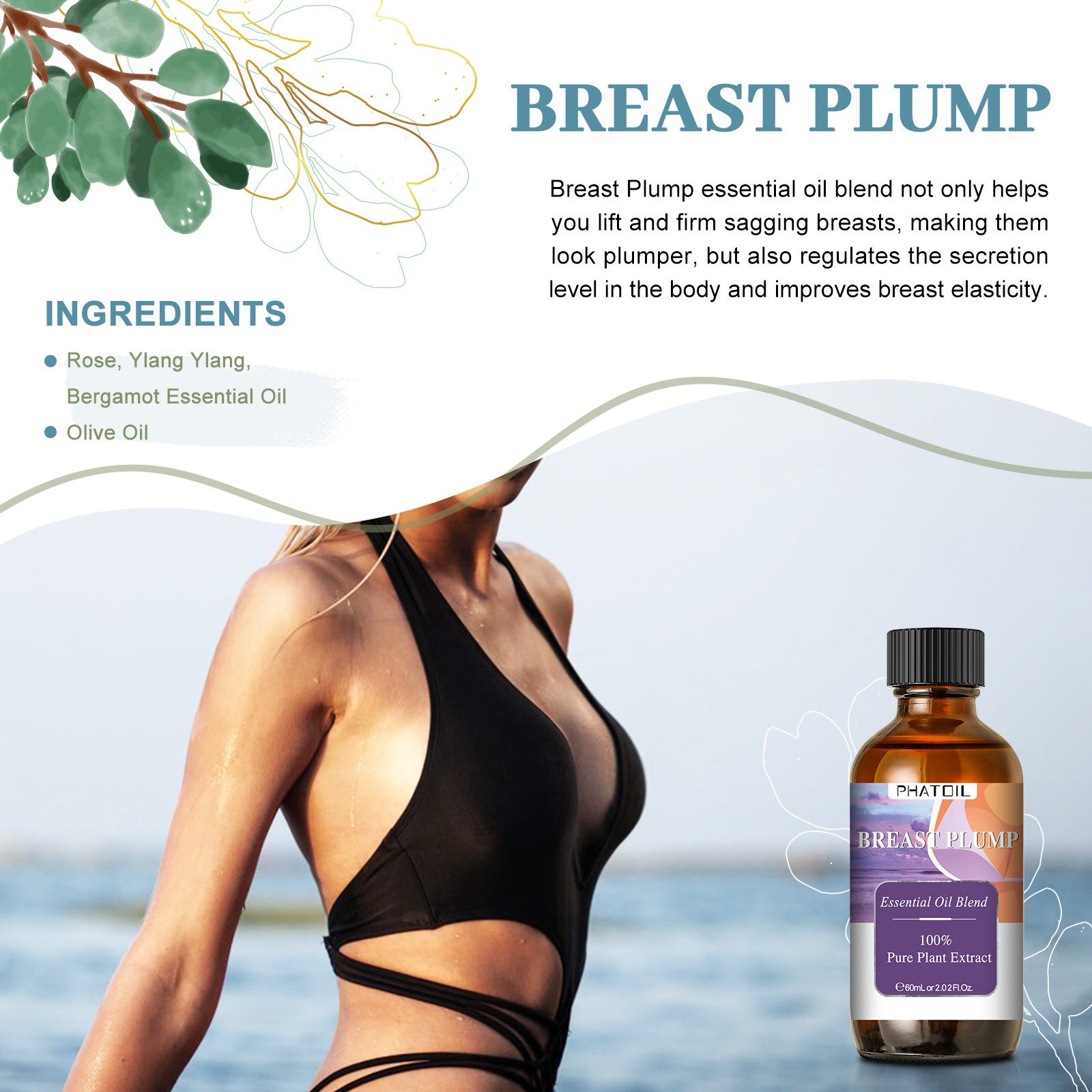 Herbal Massage Oil boobs big cream tightening Firming Enhancement Breast Enlargement Essential Oil for women