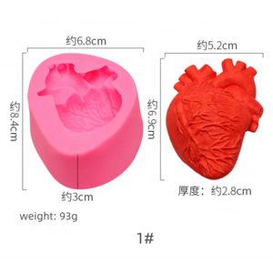 DLW126-4 Wholesale Halloween Series Fondant Silicone Mold Brain Heart Human Organ Mold Aromatherapy Plaster Candle Ornaments