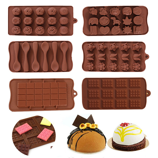 Various New Silicone 12 Cavity Decomposition Chocolate Mold Food Grade Non-Stick Silicone Protein and Energy Bar Candy Molds