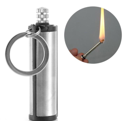 1pc Never Ending Match Permanent Match Stainless Steel Shell Outdoor Survive Lighter Cigarette Accessories Never Ending Match