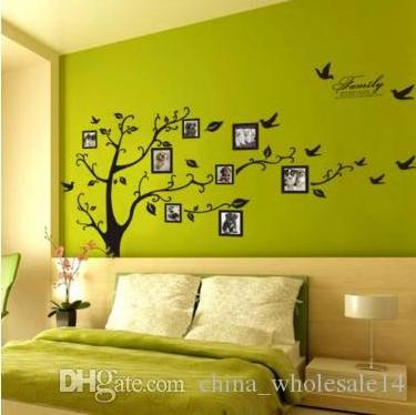 Large 180*250cm Black 3D DIY Photo Tree PVC Wall Decals/Adhesive Family Wall Stickers Mural Art Home Decor