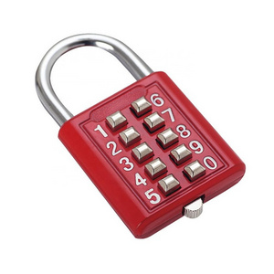 10 Digit Push Button Password Lock Chrome Plated Anti-theft Combination Padlock Push Password Locking Mechanism for Locker etc