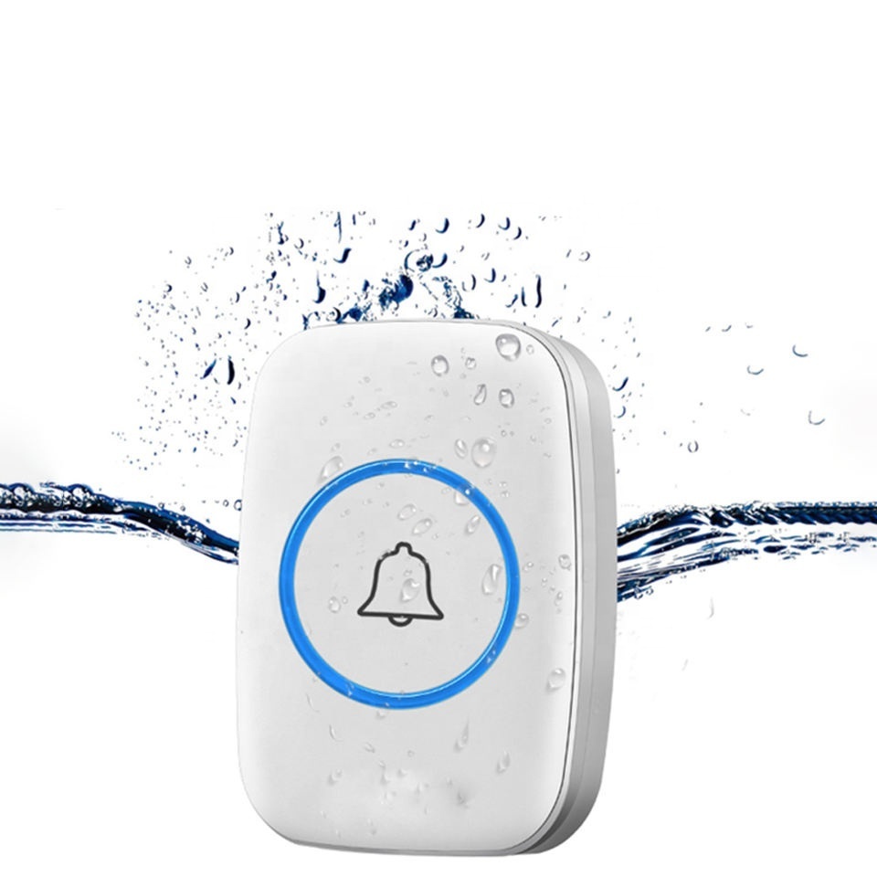 Home Security Welcome Wireless Doorbell Smart Chimes Door Bell Alarm LED Light 32 Songs With Waterproof Touch Button Door Bell