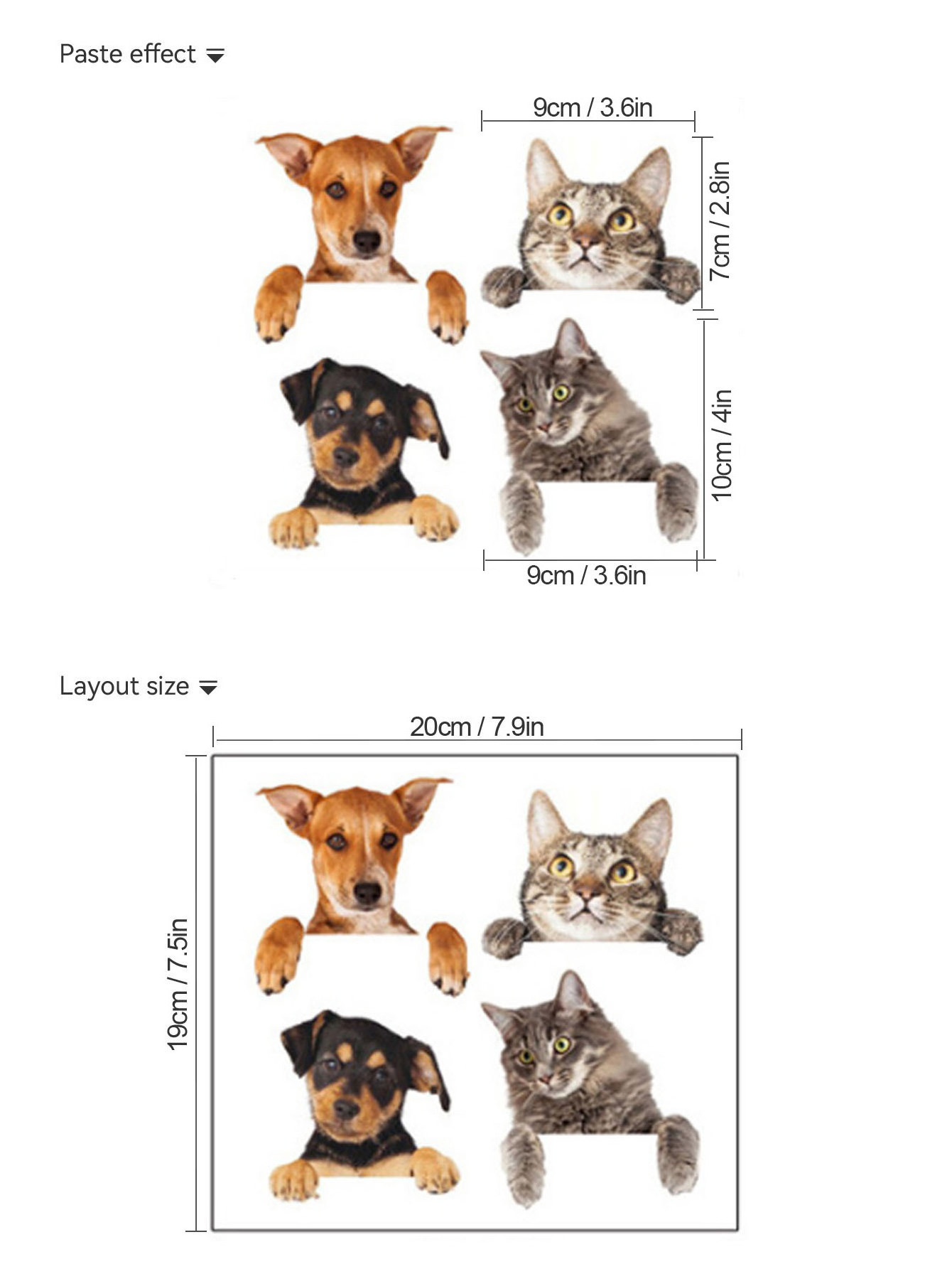 Cat and Dog 3D Switch Stickers,Vinyl for Bedroom,Living Room, Home Decor Decals, Plug Paste, Very Cute