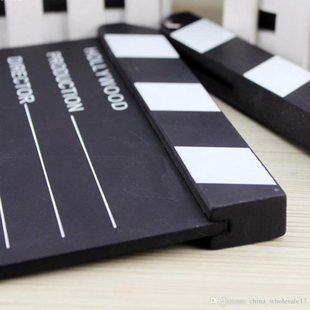 Wooden Director Video Scene Clapperboard Movie Clapper Board Film Prop GO Tool