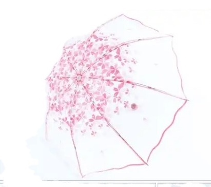 Umbrella Rain Woman 3 Fold Umbrellas For Kids Sakura Pink Umbrella Small Sunshade Transparent