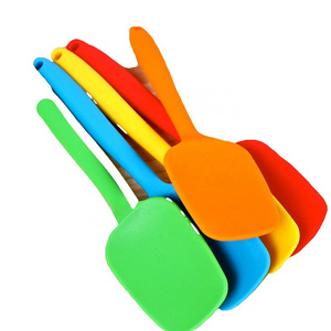 Heat Resistant Integrate Handle Silicone Spoon Scraper Kitchen Utensil Turner Spatula Pan Spatula Cake Cooking Random Color Tool