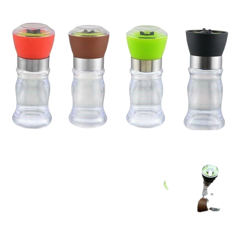 Salt And Pepper Mill Manual Food Grinders Spice Jar Containers Kitchen Gadgets Spice Bottles Glass Household Cooking Tool