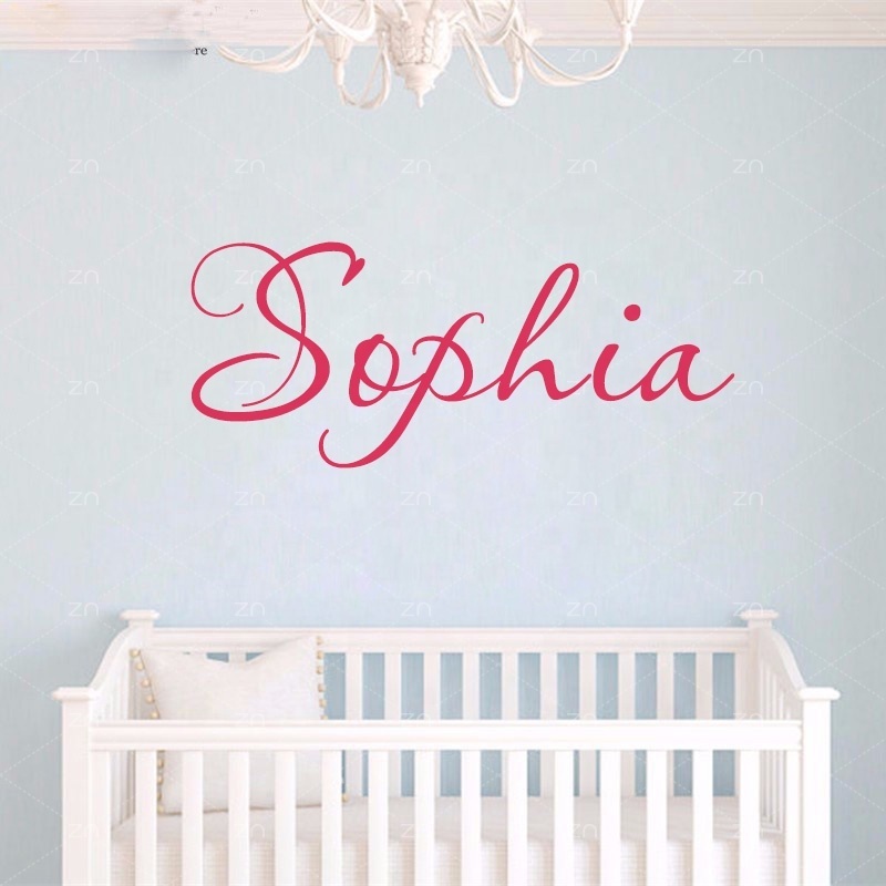 Personalise Custom Girls Name Wall stickers Kids Name Wall Decals Children Bedroom Decoration nursery Name Art Mural