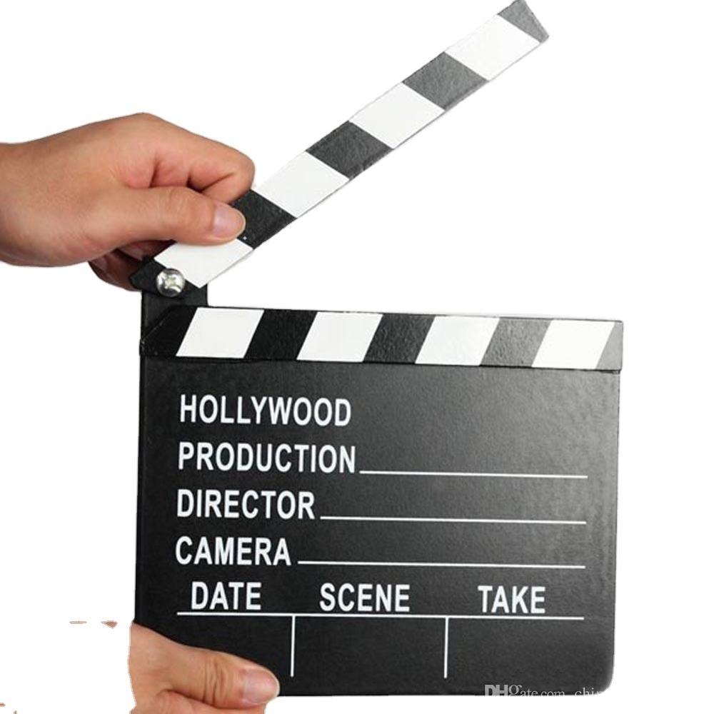 Wooden Director Video Scene Clapperboard Movie Clapper Board Film Prop GO Tool