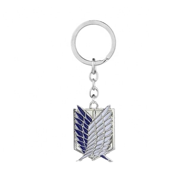 Attack On Titan Keychain Wings of Liberty Freedom Scouting Legion Eren Keyring Key Holder Chain Ring New Anime Jewelry Wholesale