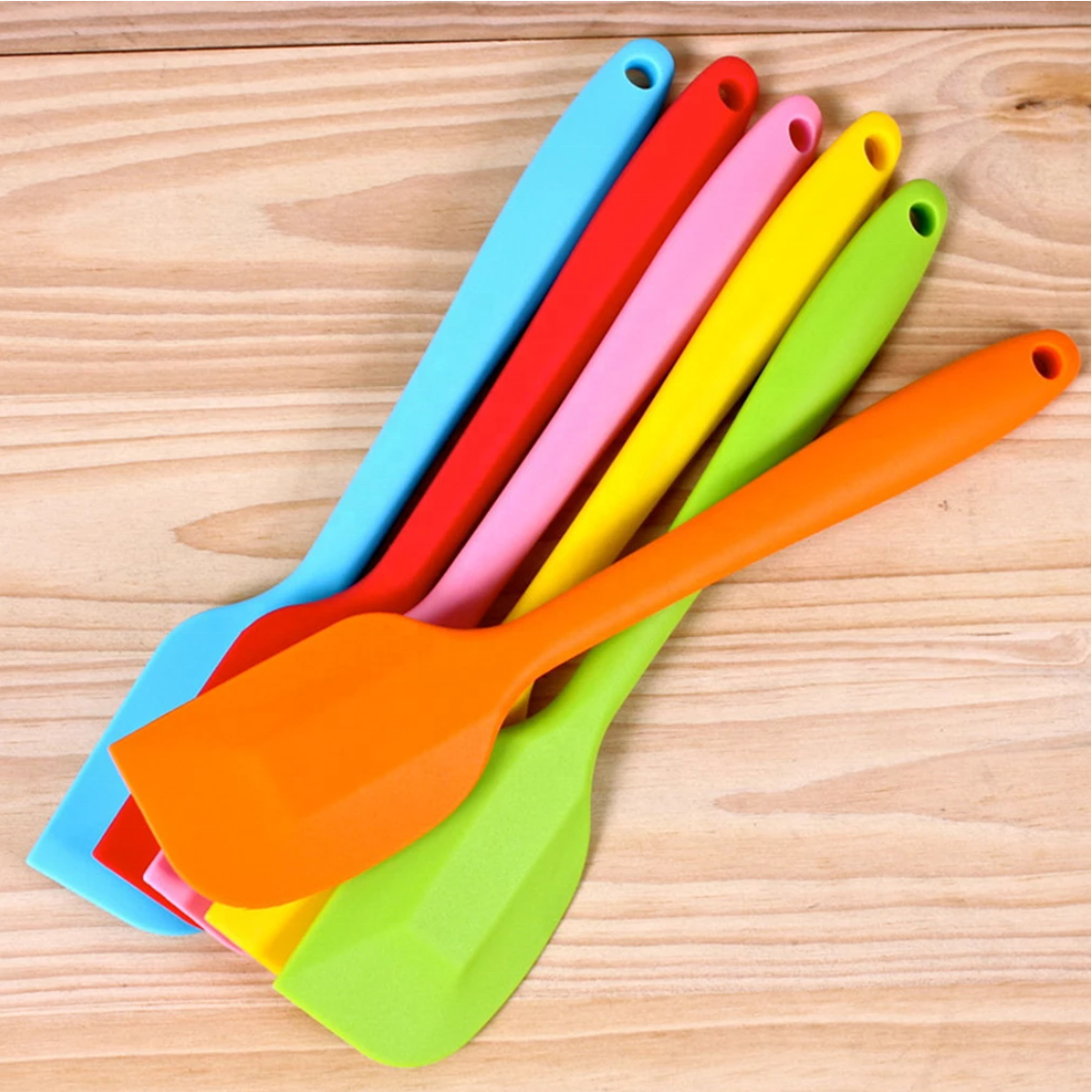 Heat Resistant Integrate Handle Silicone Spoon Scraper Kitchen Utensil Turner Spatula Pan Spatula Cake Cooking Random Color Tool